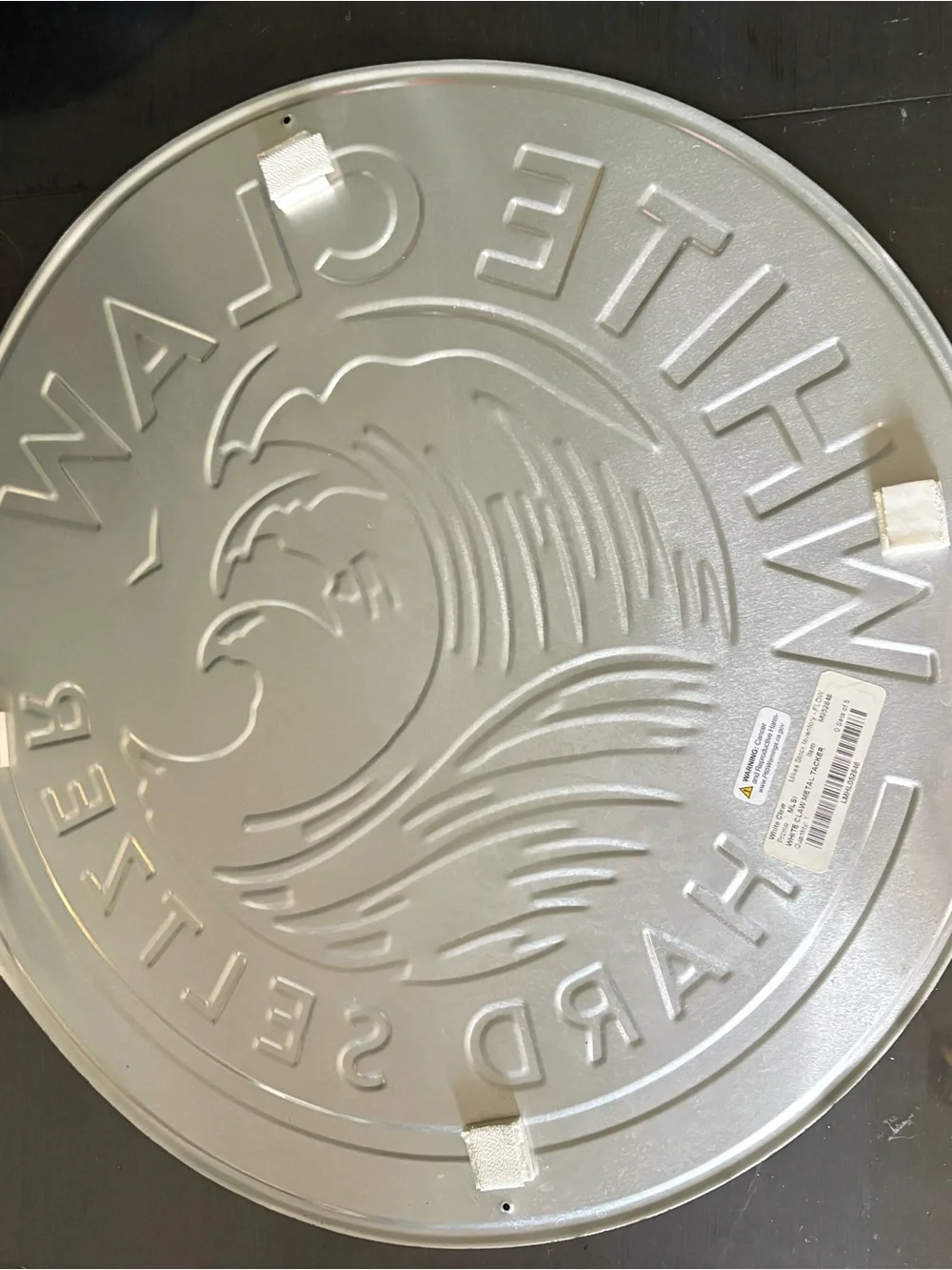 White Claw Hard Seltzer Round Wall Sign - Black & White